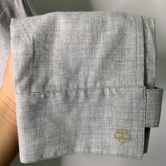 NWT Bohelle Women's Gray Long Sleeve Midi Mock Neck Cotton Dress Size 42 / M - Picture 6 of 15